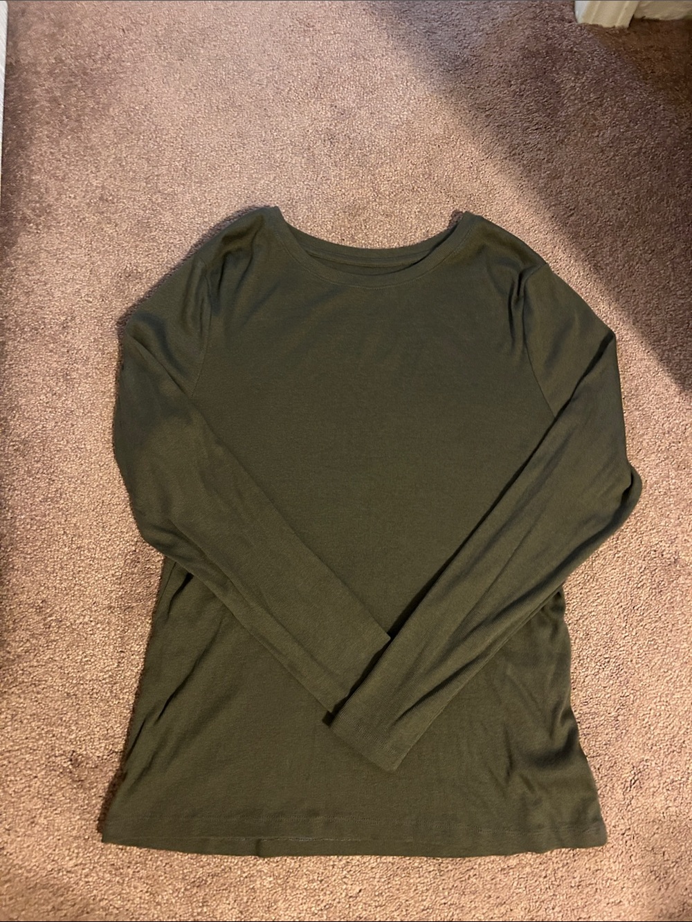 a new day Olive Green Long-Sleeve Crewneck Top